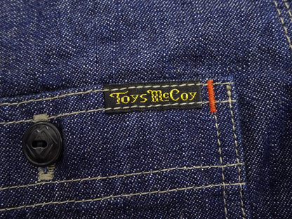 TOYS McCOY Denim Shirt Men's Casual Long Sleeve Plain 10.5 oz Indigo Denim Work Shirt TMS2406