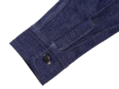 TOYS McCOY Denim Shirt Men's Casual Long Sleeve Plain 10.5 oz Indigo Denim Work Shirt TMS2406