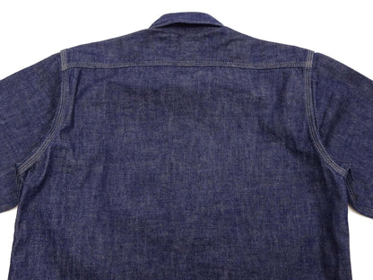 TOYS McCOY Denim Shirt Men's Casual Long Sleeve Plain 10.5 oz Indigo Denim Work Shirt TMS2406