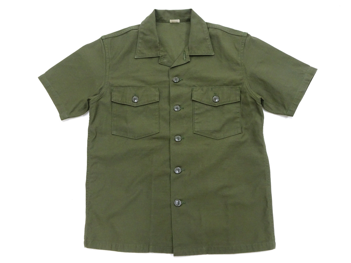 TOYS McCOY Men's Short-Sleeve Shirt - Reproduction of the U.S. Army OG-107 Utility Shirt (Modified Short-Sleeve Version) TMS2505 Olive