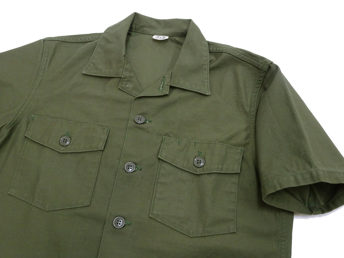 TOYS McCOY Men's Short-Sleeve Shirt - Reproduction of the U.S. Army OG-107 Utility Shirt (Modified Short-Sleeve Version) TMS2505 Olive