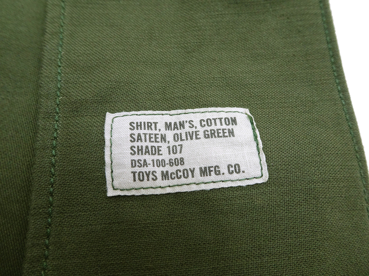 TOYS McCOY Men's Short-Sleeve Shirt - Reproduction of the U.S. Army OG-107 Utility Shirt (Modified Short-Sleeve Version) TMS2505 Olive