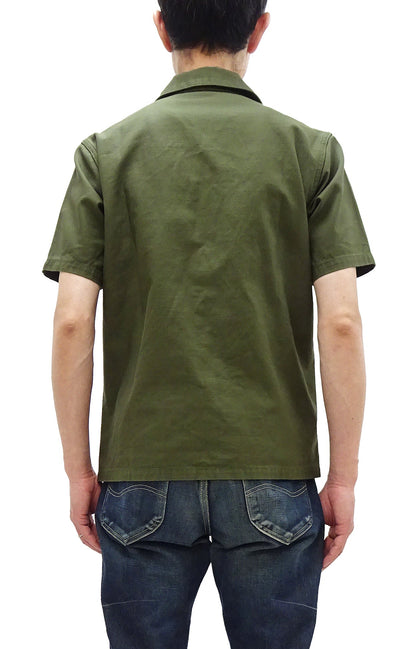 TOYS McCOY Men's Short-Sleeve Shirt - Reproduction of the U.S. Army OG-107 Utility Shirt (Modified Short-Sleeve Version) TMS2505 Olive