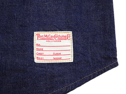 TOYS McCOY Men's Long Sleeve Denim Western Shirt, Steve McQueen "Nevada Smith" Inspired, 8 oz One-Wash Deep Indigo, Snap-Front, Made in Japan (TMS2601)