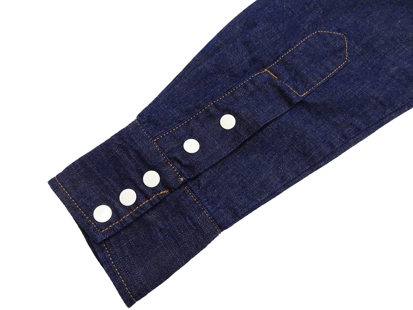 TOYS McCOY Men's Long Sleeve Denim Western Shirt, Steve McQueen "Nevada Smith" Inspired, 8 oz One-Wash Deep Indigo, Snap-Front, Made in Japan (TMS2601)