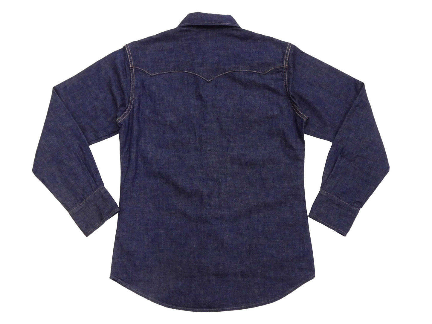 TOYS McCOY Men's Long Sleeve Denim Western Shirt, Steve McQueen "Nevada Smith" Inspired, 8 oz One-Wash Deep Indigo, Snap-Front, Made in Japan (TMS2601)
