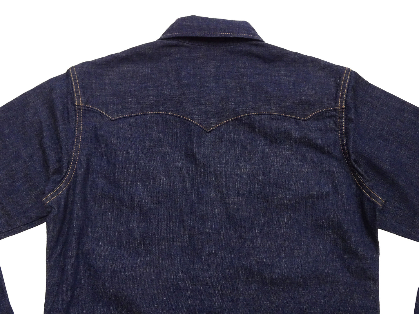 TOYS McCOY Men's Long Sleeve Denim Western Shirt, Steve McQueen "Nevada Smith" Inspired, 8 oz One-Wash Deep Indigo, Snap-Front, Made in Japan (TMS2601)