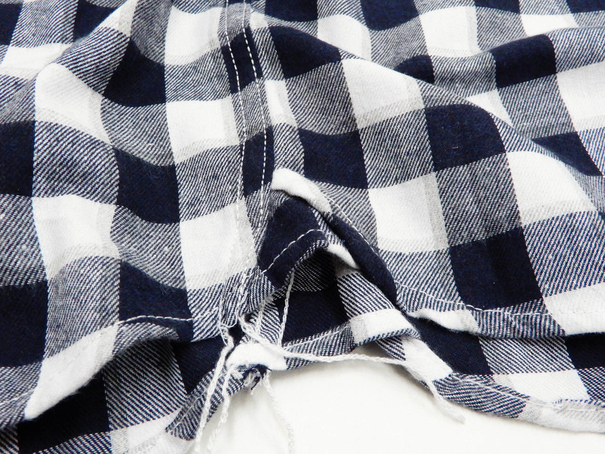 Tedman Custom Embroidered Plaid Flannel Shirt Men's Long Sleeve Shirt TNS-700 Off/Navy