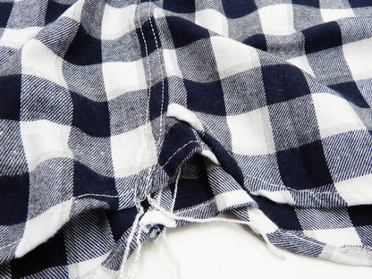 Tedman Custom Embroidered Plaid Flannel Shirt Men's Long Sleeve Shirt TNS-700 Off/Navy