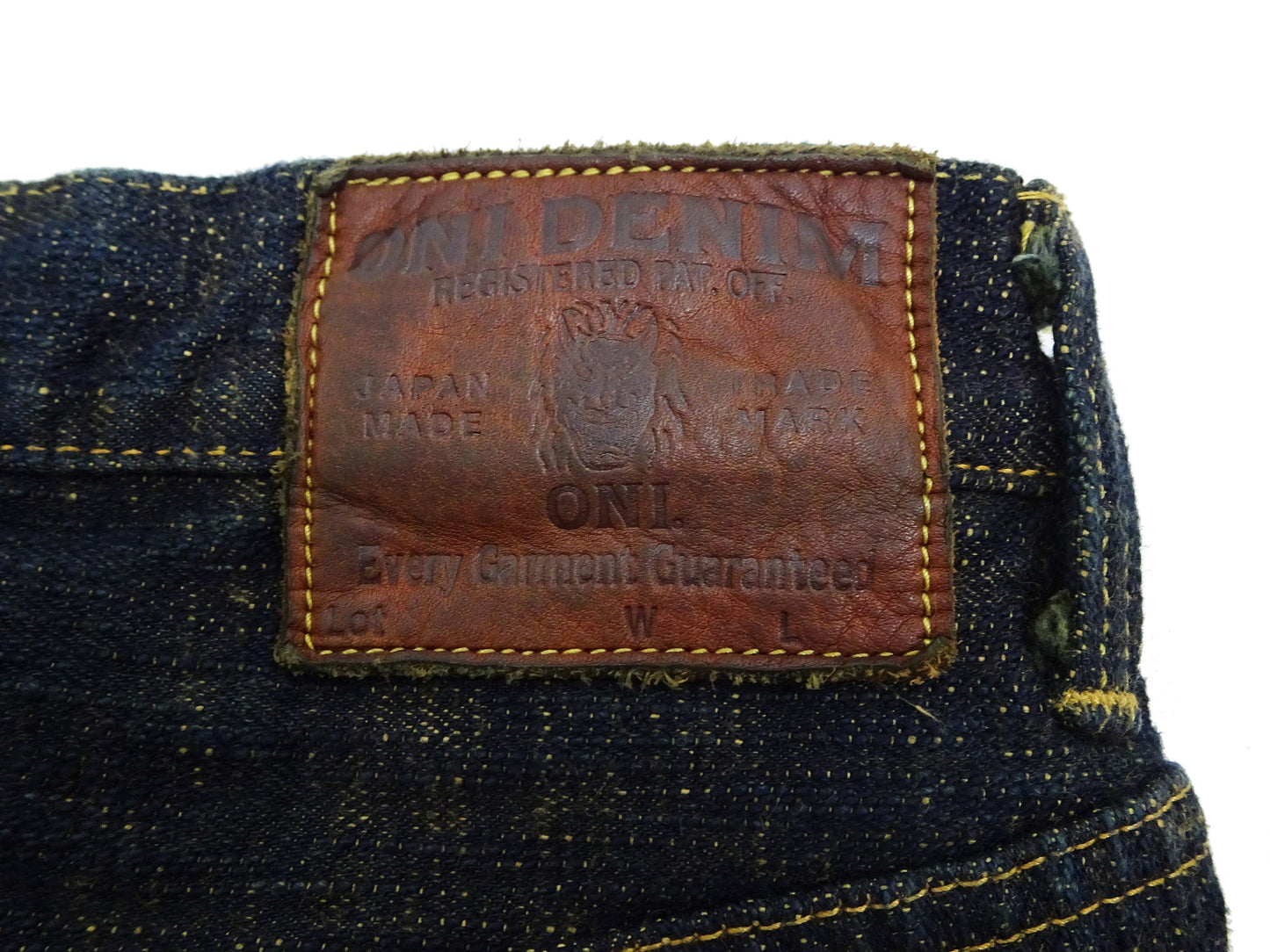 ONI Denim Men's 17 oz Bumpy Denim Selvedge Jeans - Regular Straight Fit - Indigo Overdyed with Ocher Pigment - Made in Japan (ONI277-Bumpy)