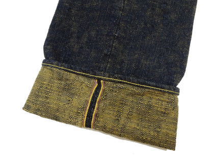 ONI Denim Men's 17 oz Bumpy Denim Selvedge Jeans - Regular Straight Fit - Indigo Overdyed with Ocher Pigment - Made in Japan (ONI277-Bumpy)