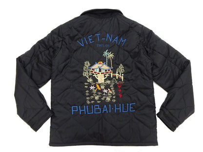 Tailor Toyo Reversible Vietnam Jacket with Insulation - Men's Modern Reinterpretation of Viet-Jumper Vietnam Souvenir Jacket / TT15800-119 Black
