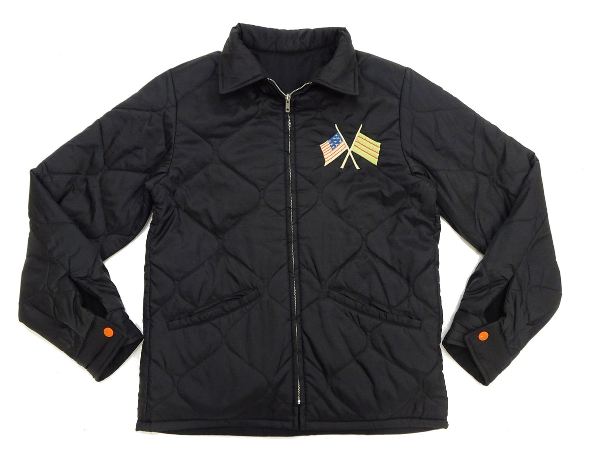 Tailor Toyo Reversible Vietnam Jacket with Insulation - Men's Modern Reinterpretation of Viet-Jumper Vietnam Souvenir Jacket / TT15800-119 Black