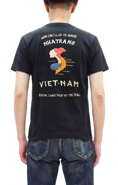 Tailor Toyo Men's Vietnam Jacket-Inspired Embroidered Short Sleeve T-Shirt, Cotton Tee (Toyo Enterprises TT79745 119 Black)