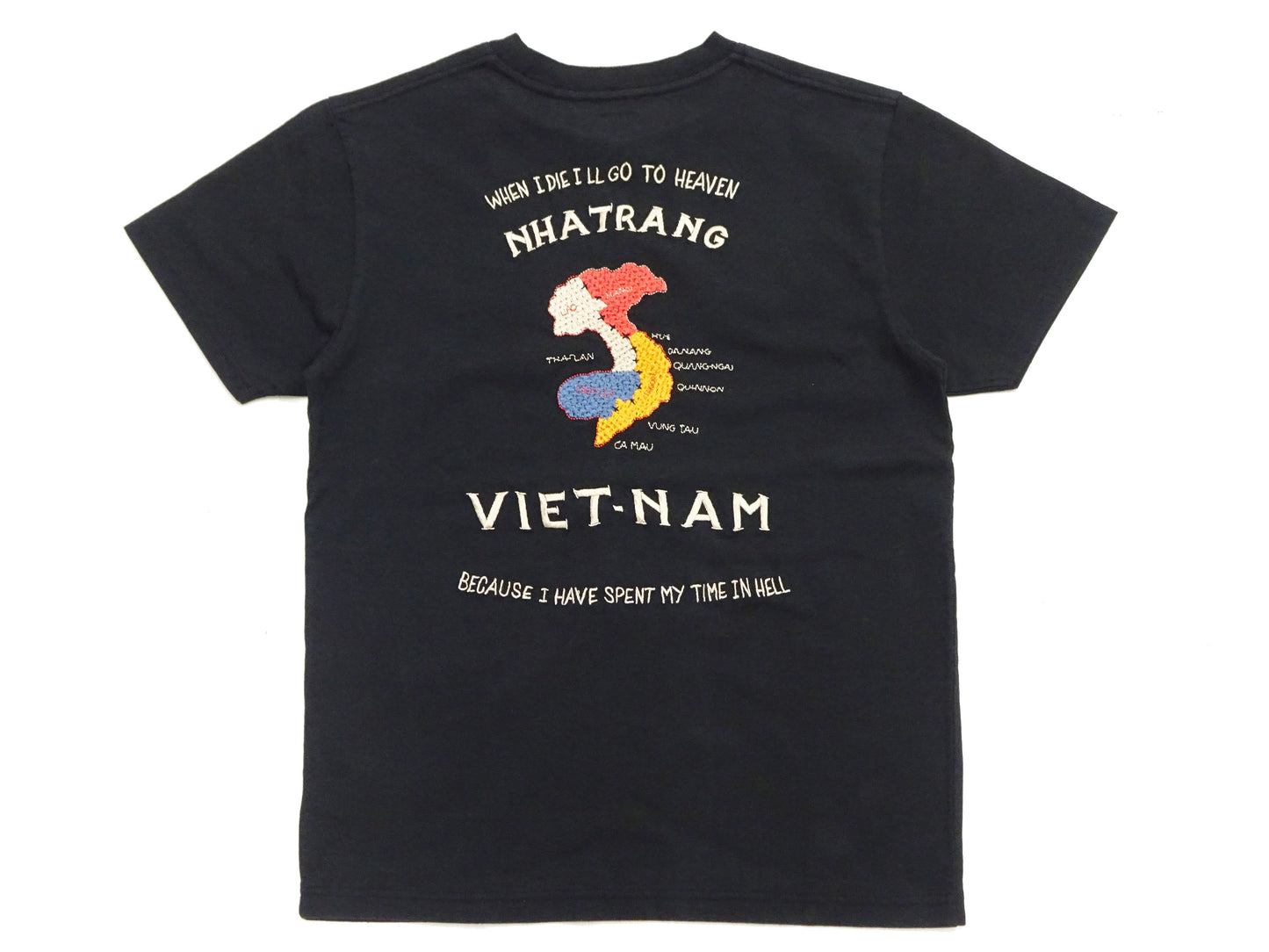 Tailor Toyo Men's Vietnam Jacket-Inspired Embroidered Short Sleeve T-Shirt, Cotton Tee (Toyo Enterprises TT79745 119 Black)