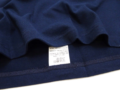 Whitesville Men's Short-Sleeve Henley T-Shirt, 100% Cotton Tubular-Knit Jersey, Slim Fit, One-Pack, Made in Japan (WV79681 128 Navy)
