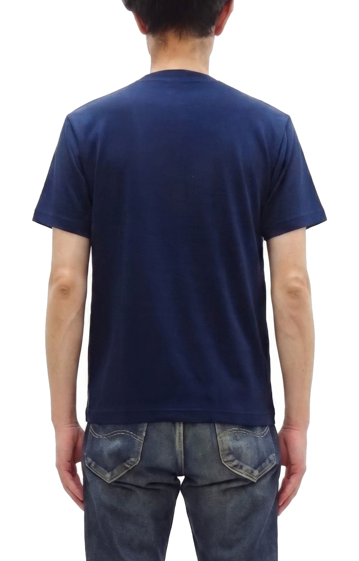 Whitesville Men's Short-Sleeve Henley T-Shirt, 100% Cotton Tubular-Knit Jersey, Slim Fit, One-Pack, Made in Japan (WV79681 128 Navy)