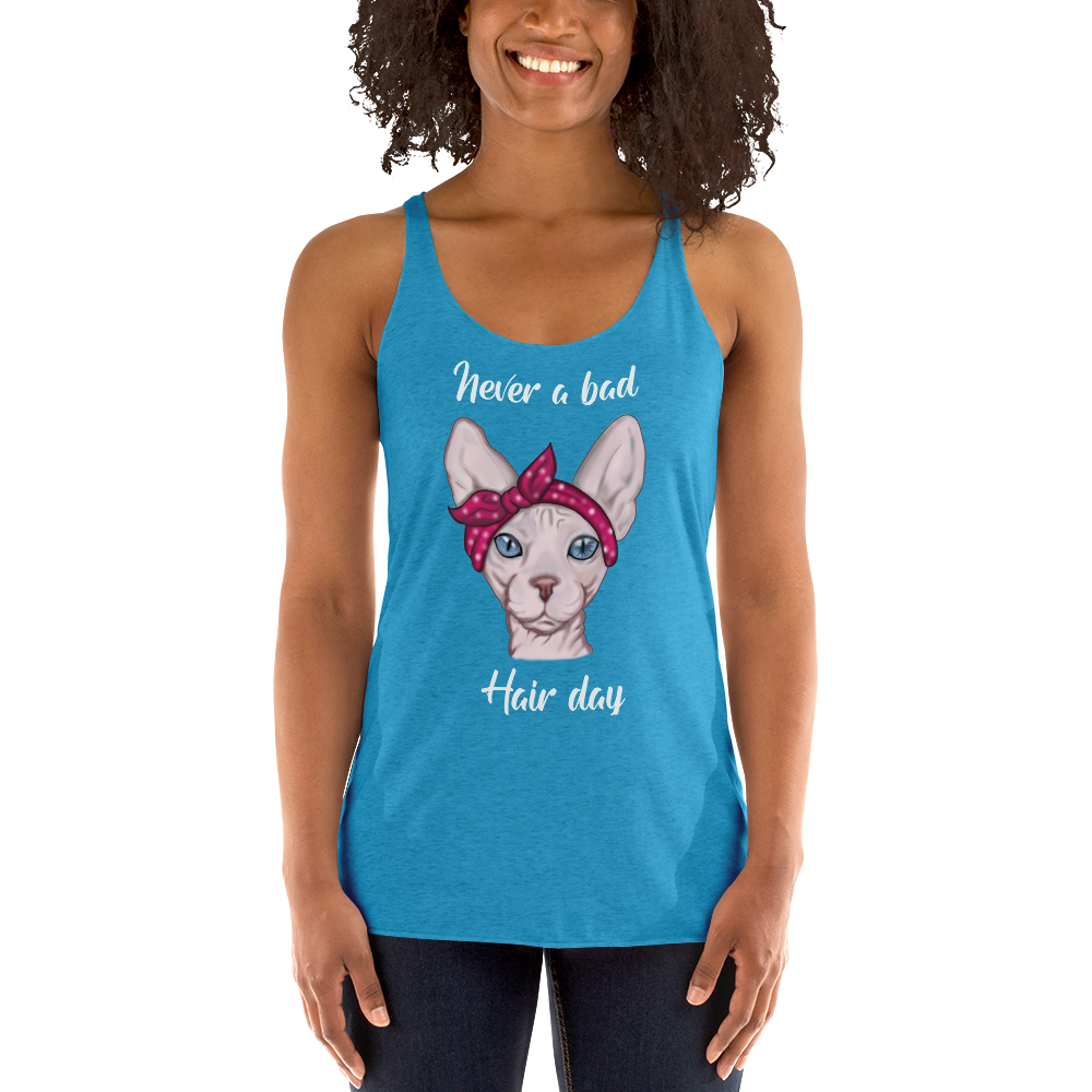 "NEVER A BAD HAIR DAY" SPHYNX TANK