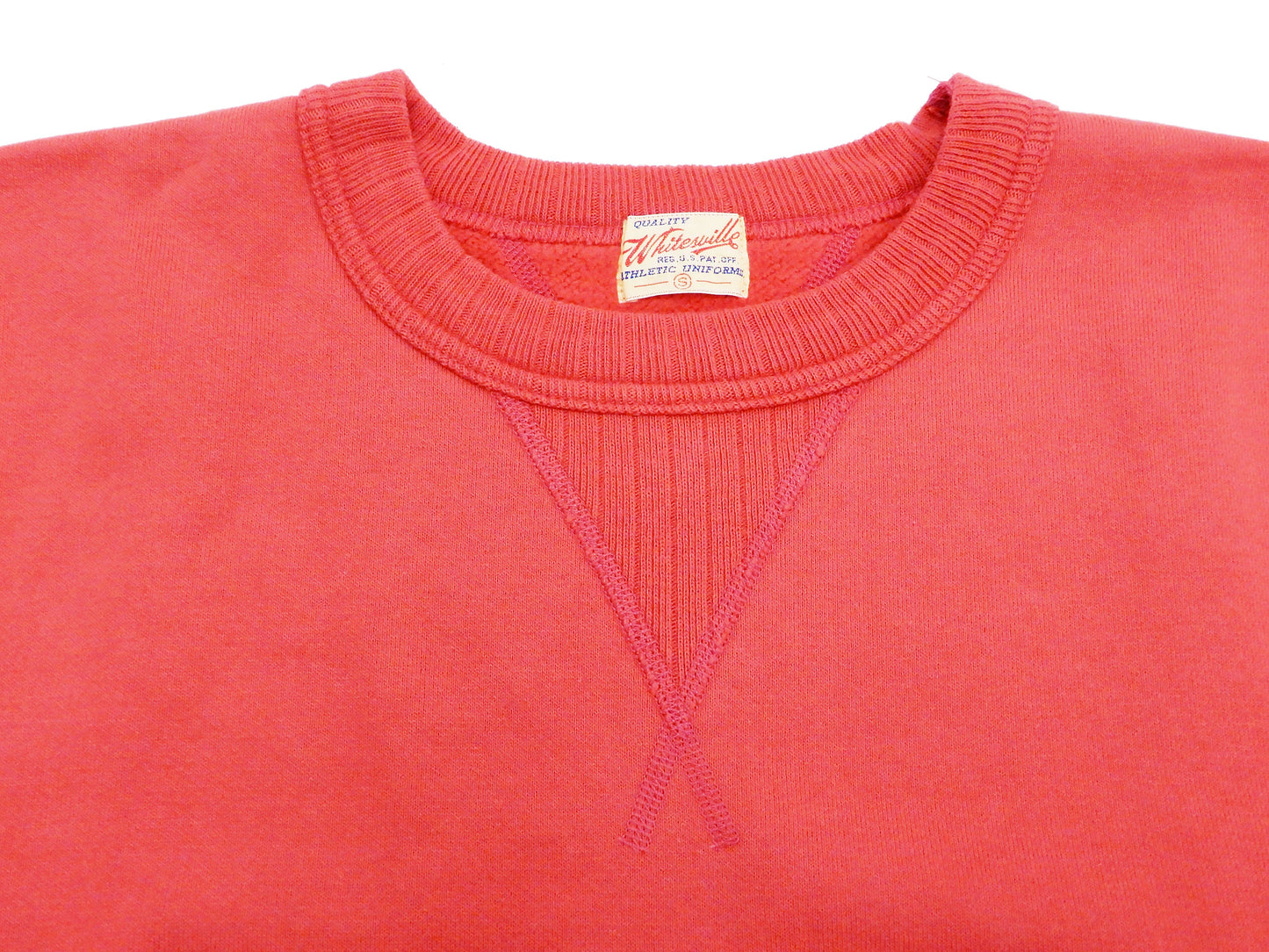 Whitesville Plain Sweatshirt Men's Loop-wheeled V-Insert Vintage Style WV67728 Red