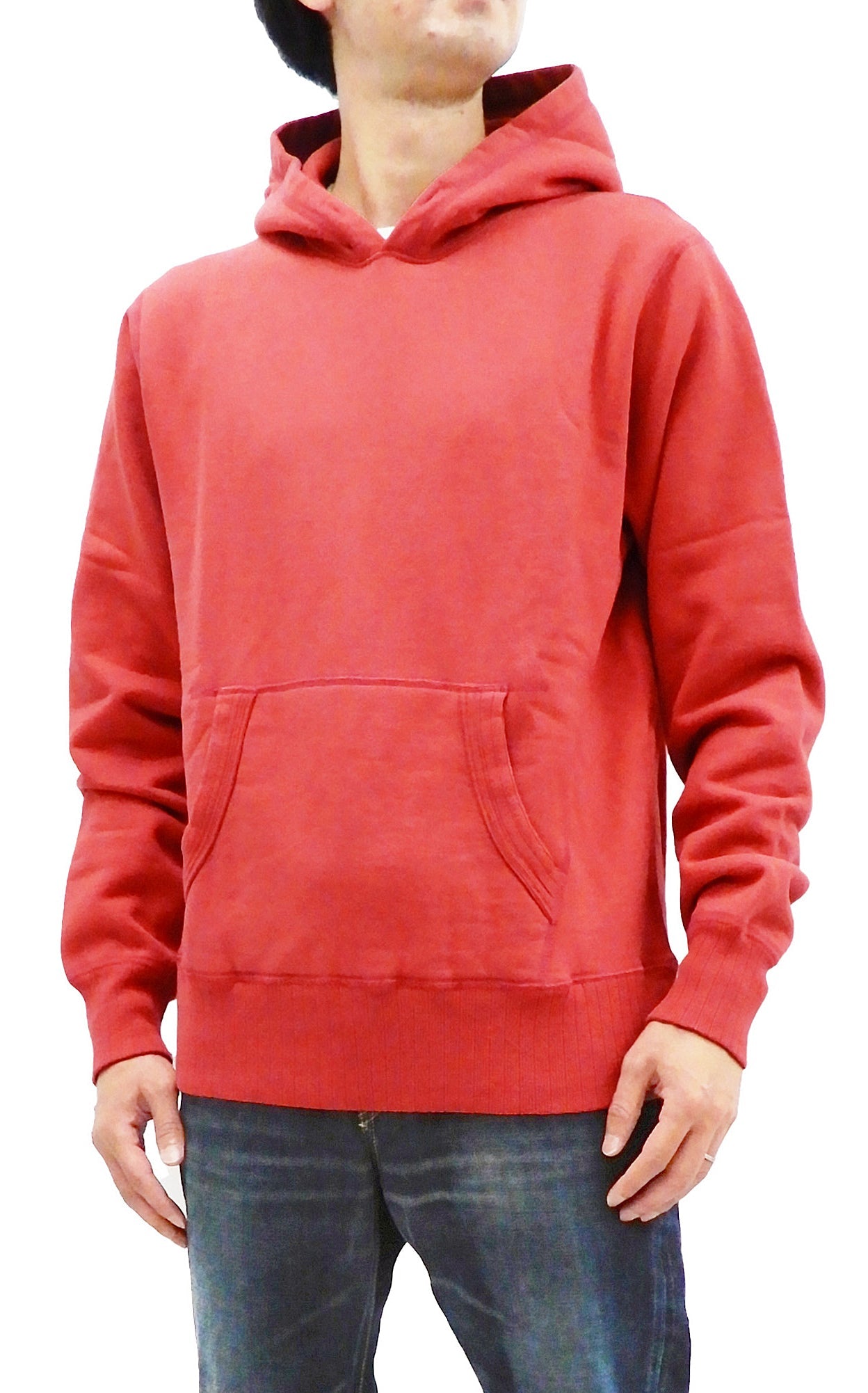 Whitesville Plain Pullover Hoodie Men's Solid Color Hooded Sweatshirt WV67729 Red