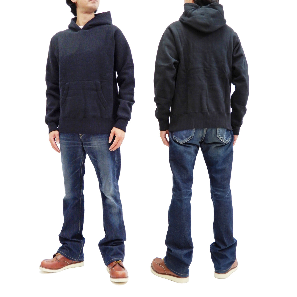 Whitesville Plain Pullover Hoodie Men's Solid Color Hooded Sweatshirt WV67729 Black