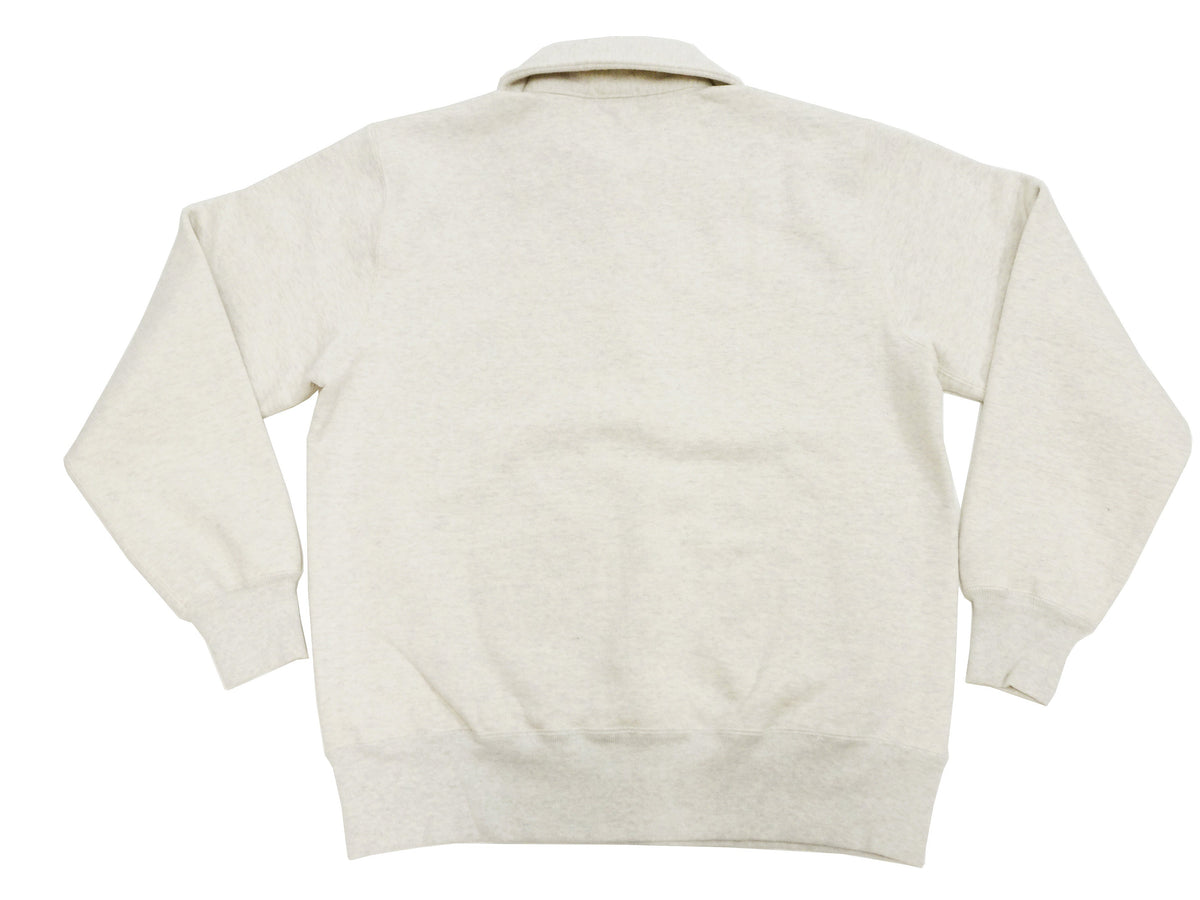 Whitesville Men's Collared Half-Zip Sweatshirt - Heavyweight Loopwheel Fleece, Made in Japan, Vintage-Inspired Athletic Wear (Toyo Enterprises WV69641 131 Oatmeal)