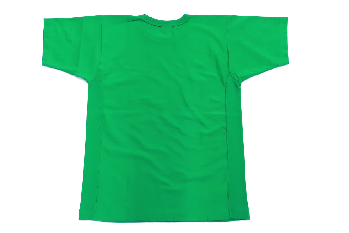 Whitesvill Plain T-shirt with Rib Side Panels Men's Heavyweight Short Sleeve Tee WV78930 144 Kelly-Green