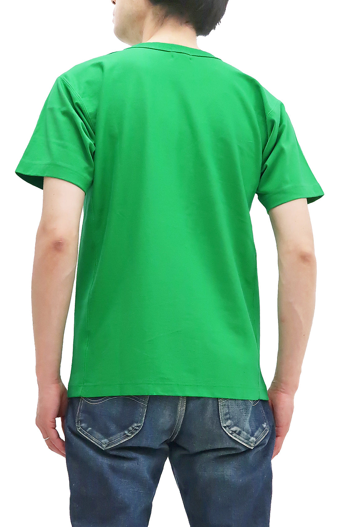 Whitesvill Plain T-shirt with Rib Side Panels Men's Heavyweight Short Sleeve Tee WV78930 144 Kelly-Green