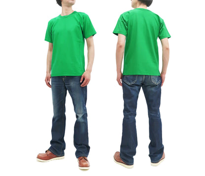 Whitesvill Plain T-shirt with Rib Side Panels Men's Heavyweight Short Sleeve Tee WV78930 144 Kelly-Green