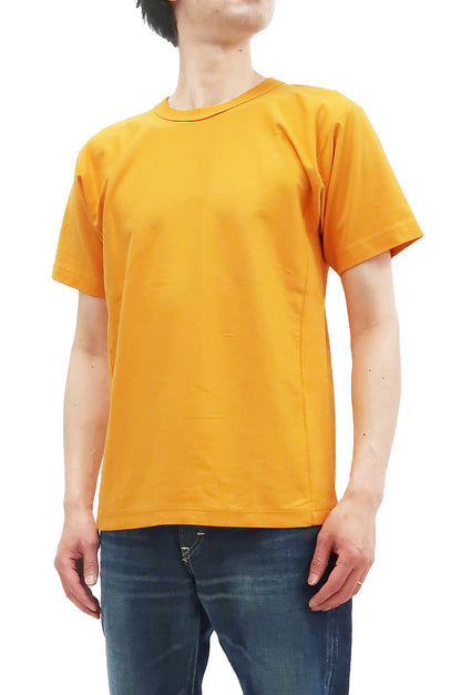 Whitesvill Plain T-shirt with Rib Side Panels Men's Heavyweight Short Sleeve Tee WV78930 156 Gold