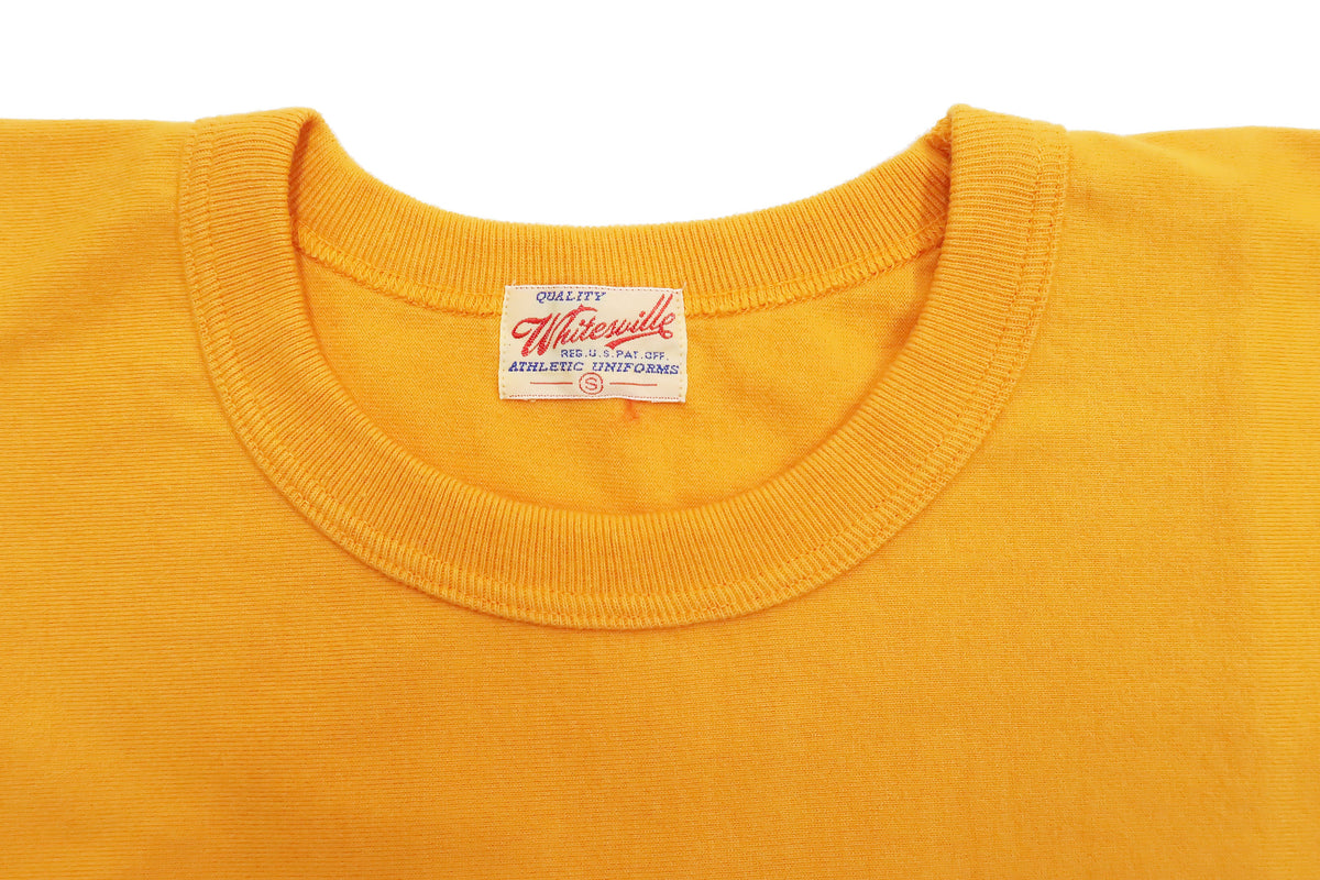 Whitesvill Plain T-shirt with Rib Side Panels Men's Heavyweight Short Sleeve Tee WV78930 156 Gold