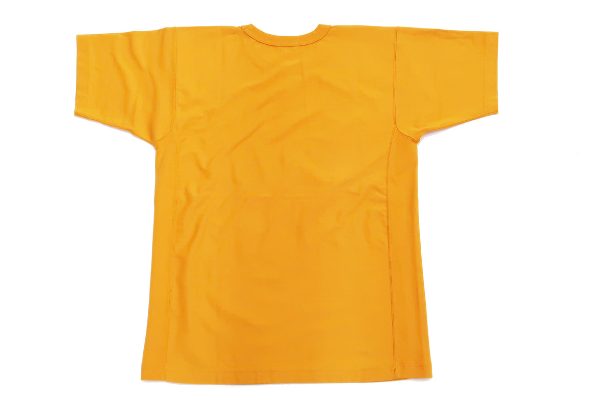 Whitesvill Plain T-shirt with Rib Side Panels Men's Heavyweight Short Sleeve Tee WV78930 156 Gold