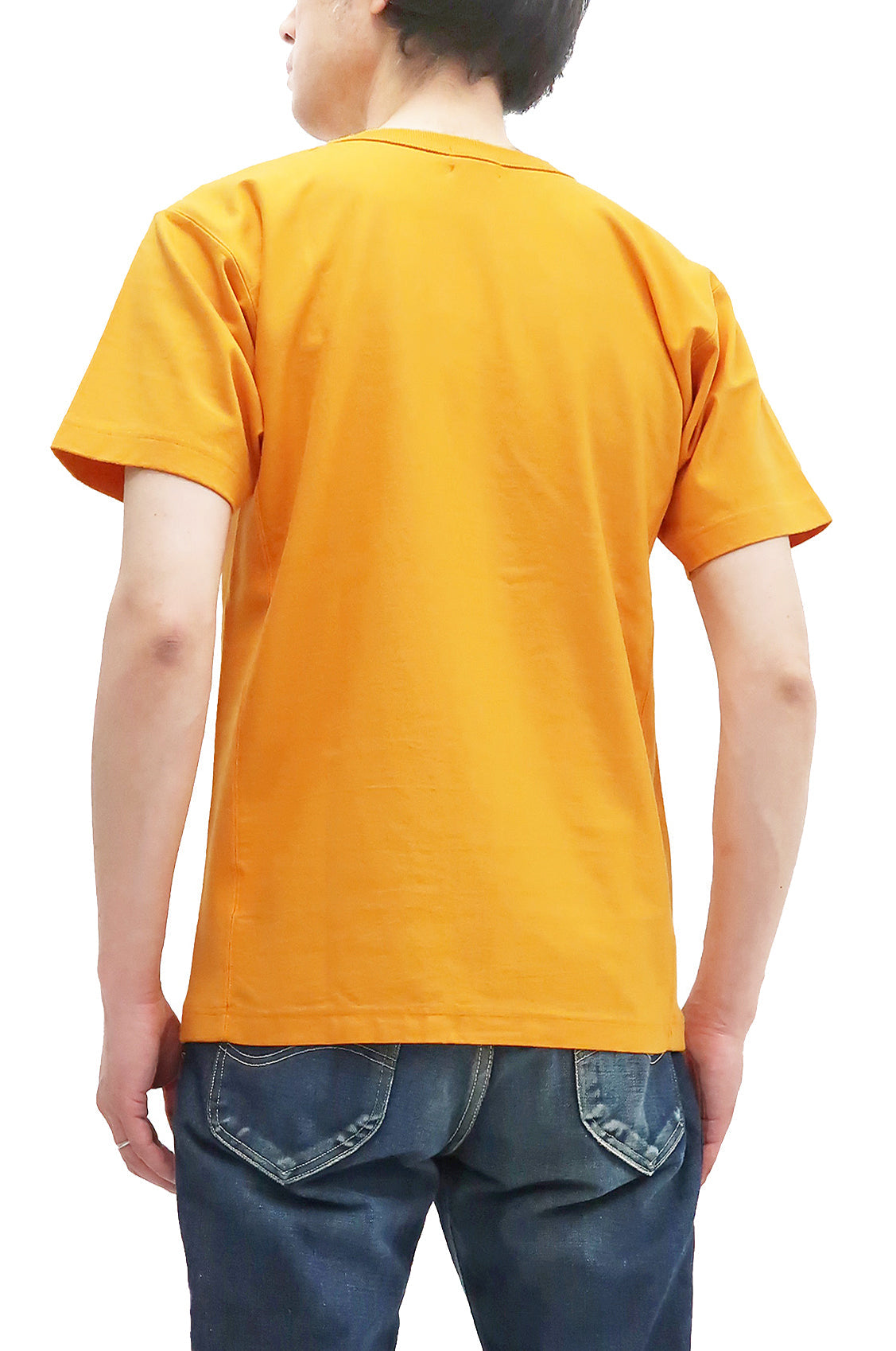 Whitesvill Plain T-shirt with Rib Side Panels Men's Heavyweight Short Sleeve Tee WV78930 156 Gold