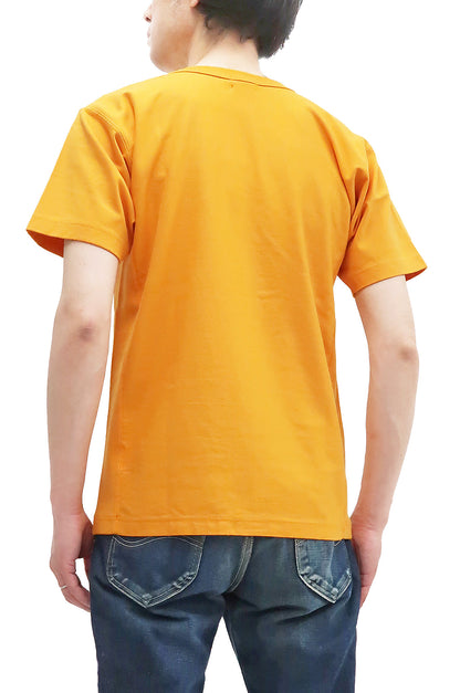 Whitesvill Plain T-shirt with Rib Side Panels Men's Heavyweight Short Sleeve Tee WV78930 156 Gold