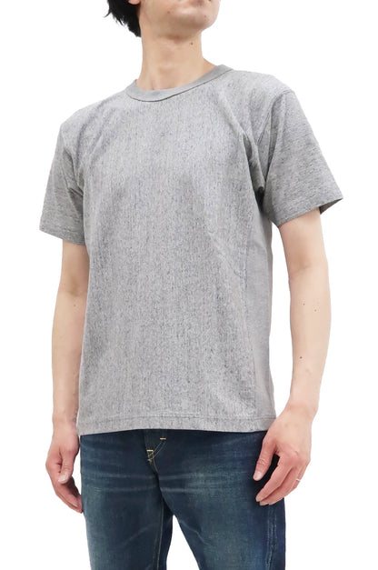 Whitesvill Plain T-shirt with Rib Side Panels Men's Heavyweight Short Sleeve Tee WV78930 113 Heather-Gray