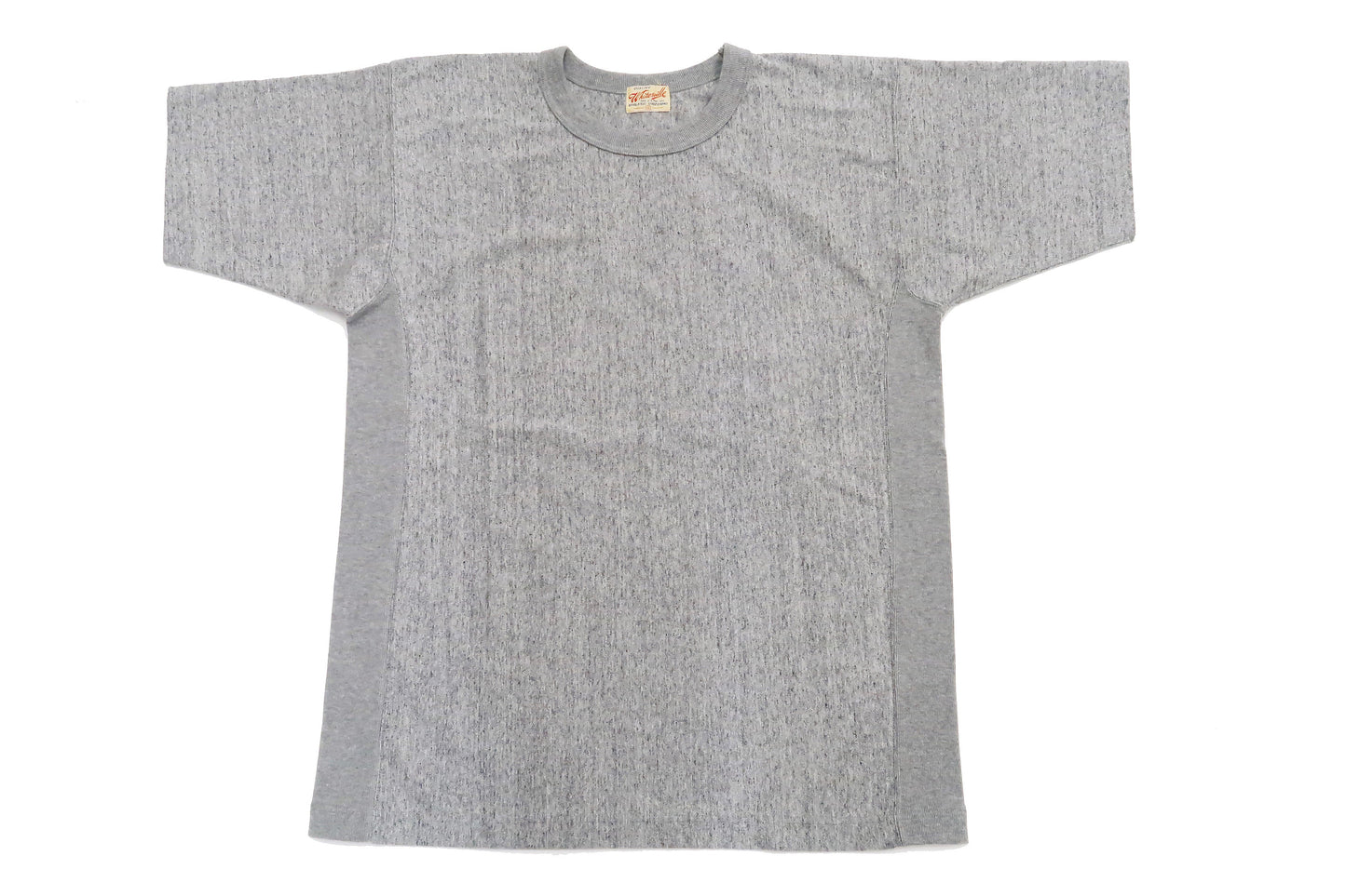 Whitesvill Plain T-shirt with Rib Side Panels Men's Heavyweight Short Sleeve Tee WV78930 113 Heather-Gray