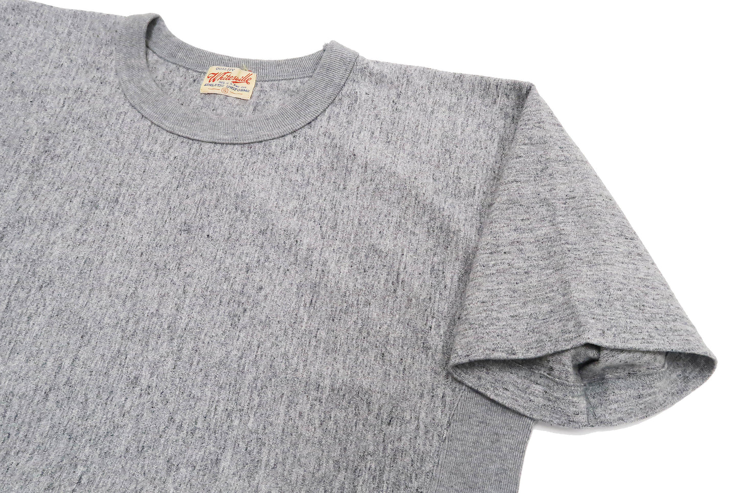 Whitesvill Plain T-shirt with Rib Side Panels Men's Heavyweight Short Sleeve Tee WV78930 113 Heather-Gray