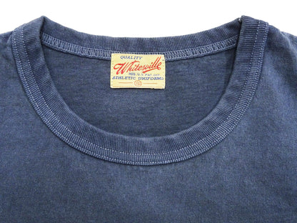 Whitesville Men's Short Sleeve Pigment-Dyed Pocket T-Shirt, Heavyweight Tubular Cotton Jersey Plain Tee, Made in Japan by Toyo Enterprises (WV79531 128 Faded Navy)