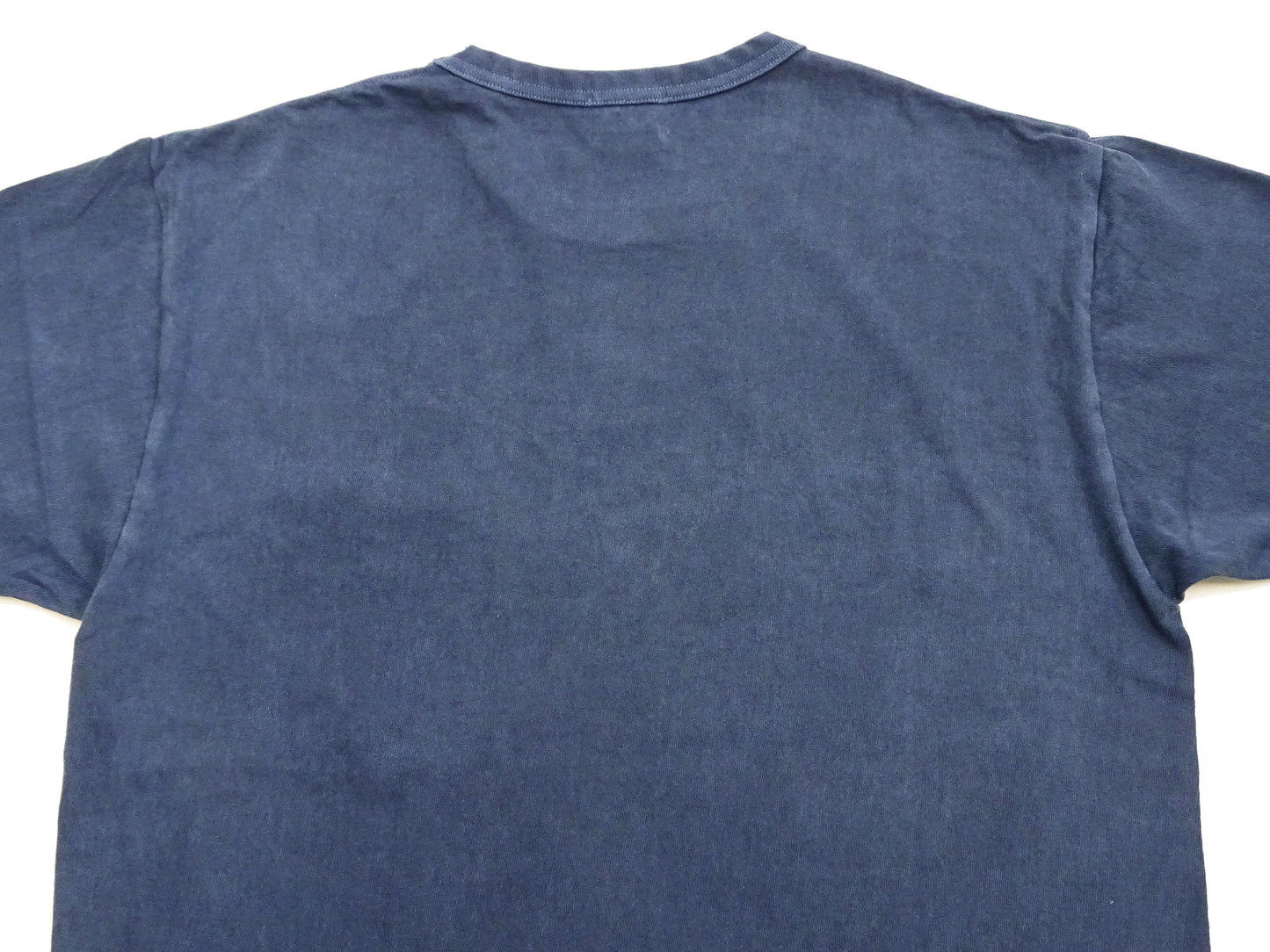 Whitesville Men's Short Sleeve Pigment-Dyed Pocket T-Shirt, Heavyweight Tubular Cotton Jersey Plain Tee, Made in Japan by Toyo Enterprises (WV79531 128 Faded Navy)